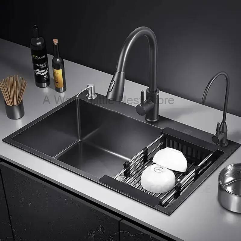 Black Nano Kitchen Sinks Bathr - Home One Bathroom Accessories ulasan dan harga