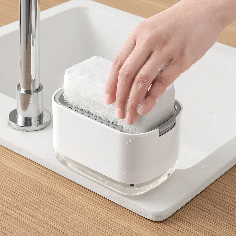Soap Dispenser With Sponge Hol - Home Kitchen Bathroom Cleaning ulasan dan harga