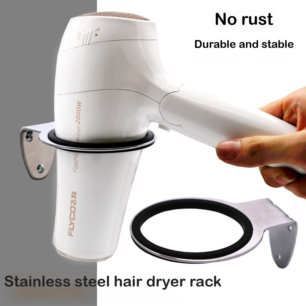 Wall Mounted Hair Dryer Holder - Home One Bathroom Accessories ulasan dan harga